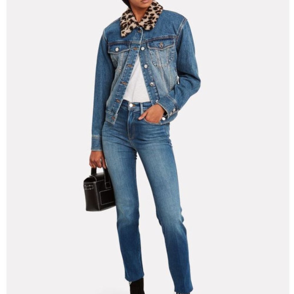 TILIA Boyfriend SHERPA-LINED DENIM JACKET womens